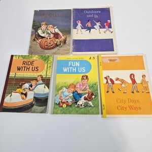 Vintage Childrens School Readers Pre Primers Lot of 5 Basic Education 1950s